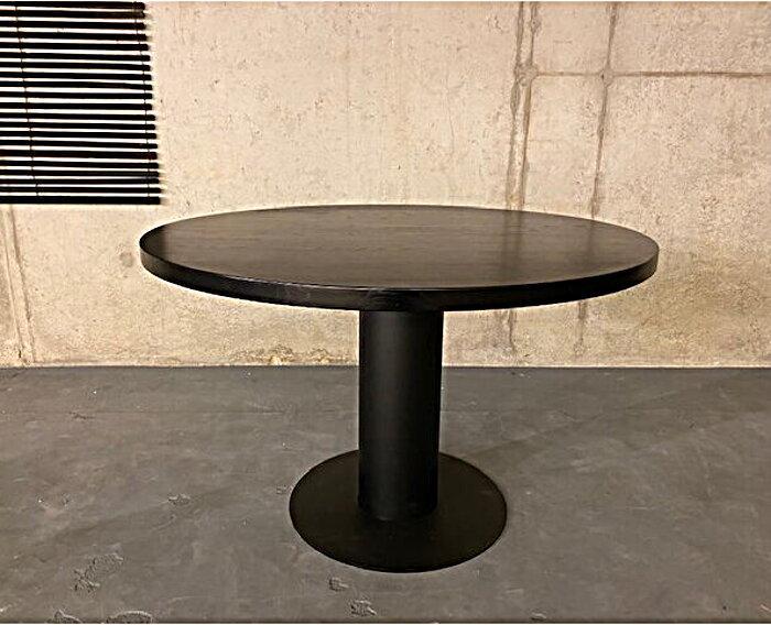 Eettafel Essenhout Rond met Kolompoot | Zwart-140 cm, Huis en Inrichting, Tafels | Eettafels, Nieuw, Ophalen of Verzenden