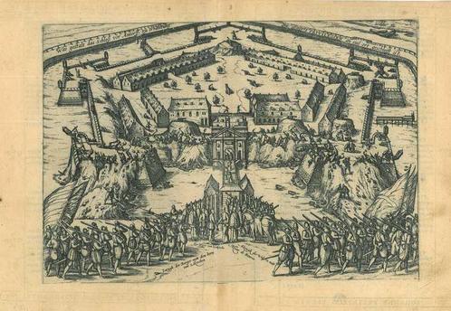 Historische prent van Antwerp, Antiek en Kunst, Kunst | Etsen en Gravures