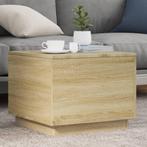 vidaXL Salontafel met LED-verlichting 50x50x40 cm sonoma, Verzenden, Nieuw, Overige houtsoorten, 50 tot 100 cm