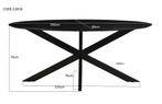 Oslo Oval Black 160 cm-12816, Huis en Inrichting, Tafels | Eettafels, Ophalen of Verzenden, Nieuw