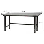 Werkbank zwart 200 cm met zinken werkblad - open model -, Ophalen of Verzenden, Nieuw