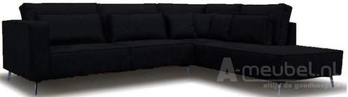 Hoekbank Groede - hoekbanken - Zwart, Huis en Inrichting, Banken | Sofa's en Chaises Longues, Nieuw, Leer
