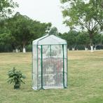 [en.casa] Tuinkas Chaam foliekas 125x69x49 cm wit, Tuin en Terras, Tuinhuizen, Verzenden, Nieuw