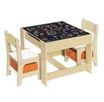 Houten Kindertafel met 2 Stoelen en Opbergdozen, Verzenden, Nieuw