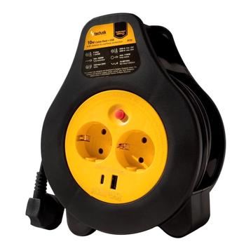 Technik Kabelhaspel 2x stopcontacten + 1x USB-A + 1x USB-C - beschikbaar voor biedingen
