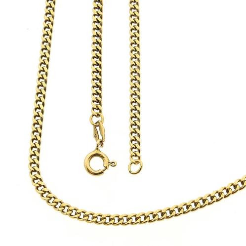 Gouden gourmetschakel ketting; 53 cm | Heren (heren ketting), Sieraden, Tassen en Uiterlijk, Kettingen, Overige kleuren, Gebruikt