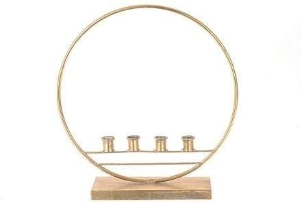 Metalen frame kandelaar kertas goud l38xb11xh41 cm 4, Huis en Inrichting, Woonaccessoires | Kunstplanten en Kunstbloemen, Nieuw