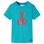 vidaXL Kindershirt met korte mouwen 140 donkermintkleurig, Verzenden, Nieuw