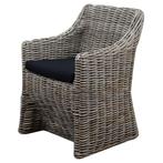 Kursi Louise dining tuinstoel naturel rotan - olefin black, Tuin en Terras, Ophalen of Verzenden, Nieuw