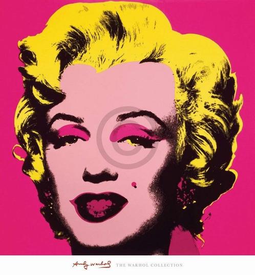 Kunstdruk Andy Warhol - Marilyn MonroeHot Pink 65x70cm, Huis en Inrichting, Woonaccessoires | Schilderijen, Tekeningen en Foto's