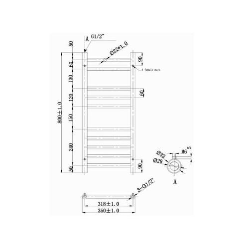 EH Design Radiator Athena Met Digitale Thermosstaat 50x80 cm, Doe-het-zelf en Verbouw, Sanitair, Ophalen of Verzenden