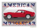 American Muscle Car. Wandbord van een Ford Mustang