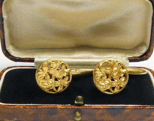 Zonder Minimumprijs - Manchetknopen Geel goud gevuld -, Sieraden, Tassen en Uiterlijk, Antieke sieraden