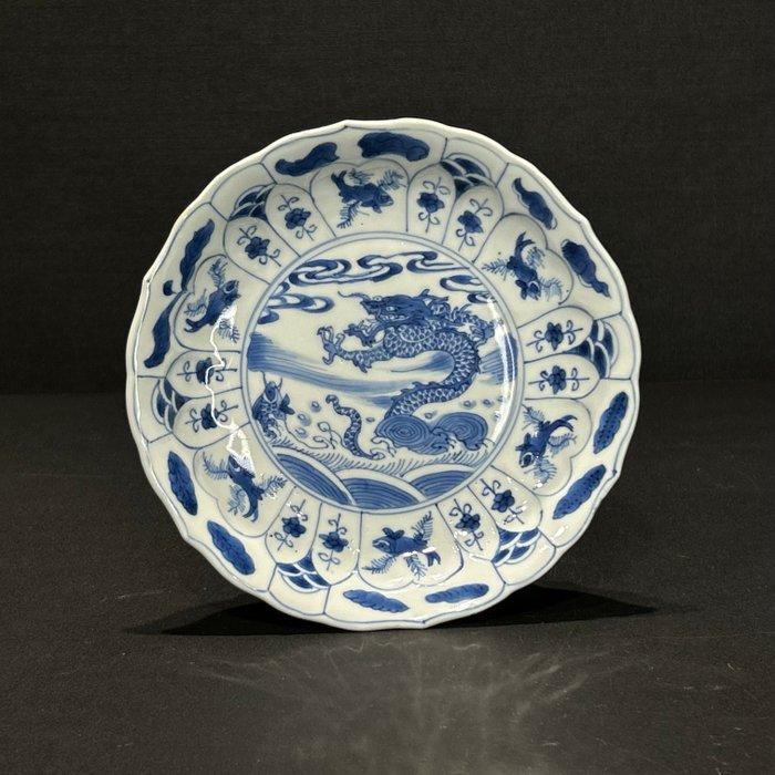 Bord - Porselein - Kangxi karper met draken, Antiek en Kunst, Antiek | Overige Antiek