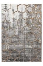 Hoogpolig Vloerkleed | Marmaris | Hexagon | Goud | 80x150 cm, Huis en Inrichting, Stoffering | Tapijten en Kleden, Verzenden, Nieuw