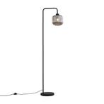 Smart vloerlamp zwart met smoke glas incl. Wifi A60 - Ana, Verzenden, Nieuw, Modern
