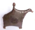 Collectible large heavy bronze leather-wrapped Kotoko