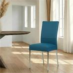 Leren eetkamerstoel Real - Toledo Turquoise (blauw) - Poten, Ophalen of Verzenden, Nieuw, Leer, Industrieel, Modern