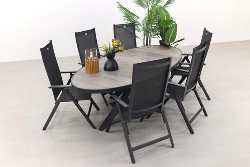 Hartman Napoli/Silva houtlook 240x115 cm. ovale tuinset -, Tuin en Terras, Tuinsets en Loungesets, Tuinset, Nieuw, Overige materialen