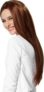 2dekans | Dressforfun Pruik lang haar glad bruin -, Ophalen of Verzenden, Zo goed als nieuw