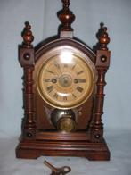 Pendule - Junghans Jugendstil Hout Messing Staal Glas -