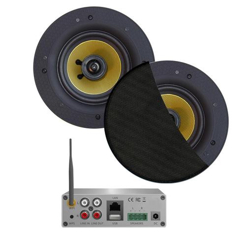 Wifi-Audio Versterker Aquasound Airplay + DLNA 50W Inclusief, Doe-het-zelf en Verbouw, Sanitair, Bad, Nieuw, Chroom, Ophalen of Verzenden
