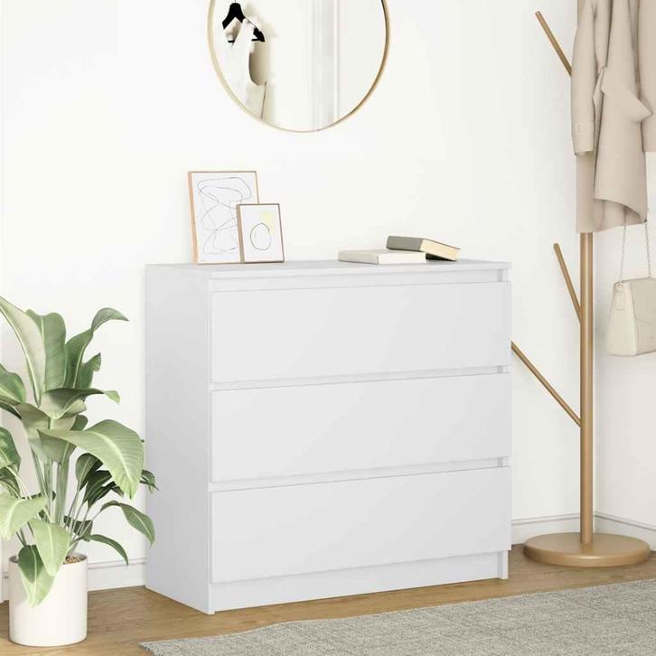 vidaXL Dressoir 80x35x76 cm spaanplaat wit, Huis en Inrichting, Kasten | Dressoirs, 25 tot 50 cm, Nieuw, 50 tot 100 cm, Overige houtsoorten