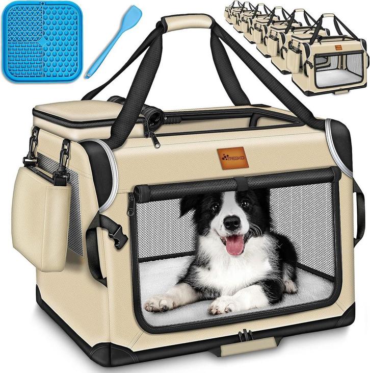 TRESKO® Hondenbox, opvouwbaar, incl. lekmat, spatel en refle, Hobby en Vrije tijd, Overige Hobby en Vrije tijd, Nieuw, Verzenden