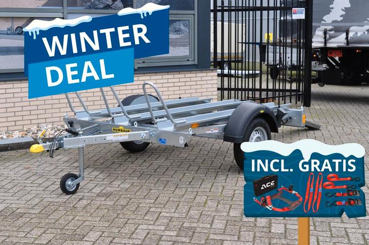 Winter AANBIEDING! - motor aanhanger - 750 kg bruto, Auto diversen, Aanhangers en Bagagewagens, Ophalen of Verzenden