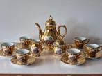 Versailles - 9 delig mocca servies 24 karaat - - Porselein