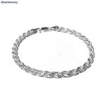 Zilveren rope armband 4 mm brede schakel, Sieraden, Tassen en Uiterlijk, Armbanden, Verzenden, Nieuw, Zilver