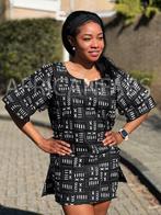 Zwart Bogolan Dashiki Shirt / Dashiki Jurk - Afrikaans shirt, Ophalen of Verzenden, Nieuw
