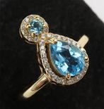 Topaas - Zilver, Blauwe topaas - Geloofsring - Zilver 925 -