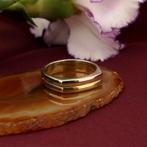 18 Krt. Bicolor gouden ring; Unisex (diamant, 750) (diamant), 18 tot 19, Gebruikt, Overige kleuren, Ophalen of Verzenden