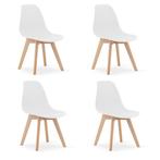 Moderne KITO eetkamerstoelen - set van 4 - wit en minimal..., Huis en Inrichting, Stoelen, Wit, Nieuw, Ophalen of Verzenden, Vier