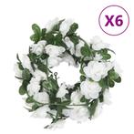 vidaXL Kerstslingers met bloemen 6 st 240 cm wit, Verzenden, Nieuw
