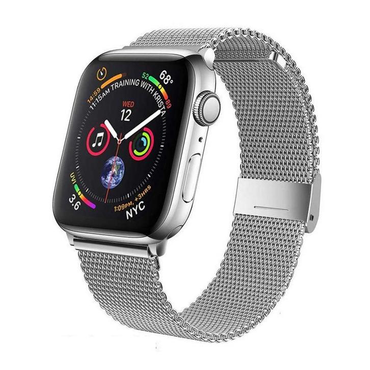 Apple Watch Milanese Bandje Zilver 49/46/45/44mm, Telecommunicatie, Wearable-accessoires, Nieuw, Ophalen of Verzenden