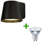 Buitenlamp zwart IP54 | Tuinverlichting incl. Philips spot, Tuin en Terras, Buitenverlichting, Verzenden, Minder dan 50 watt, Wandlamp