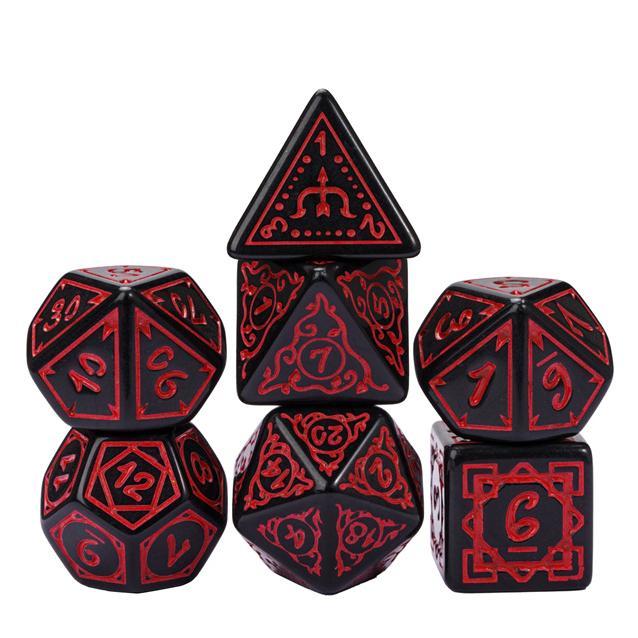 Dobbelstenen Set - Druid Red (7-delig) | HOT Games -, Hobby en Vrije tijd, Gezelschapsspellen | Bordspellen, Nieuw, Verzenden