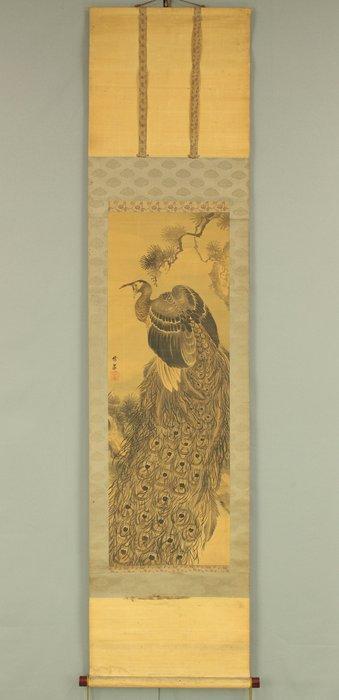 Peacock Perching on Pine Tree - with signature and seal, Antiek en Kunst, Antiek | Overige Antiek