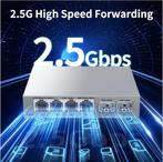 2.5G Switch 4x RJ45 + 2x 10G SFP+ Fanless, Verzenden, Nieuw