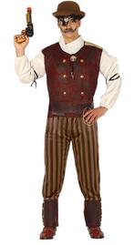 Steampunk Kostuum Bruin, Kleding | Heren, Verzenden, Nieuw