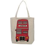 Katoenen Tas met rits en voering - Londense Bus NIEUW, Sieraden, Tassen en Uiterlijk, Tassen | Schoudertassen, Ophalen of Verzenden
