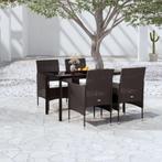 vidaXL 5-delige Tuinset met kussens zwart, Tuin en Terras, Tuinsets en Loungesets, 4 zitplaatsen, Nieuw, Tuinset, Verzenden