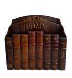 Tijdschriftenhouder - Hout - Trompe-l’oeil boekstijl