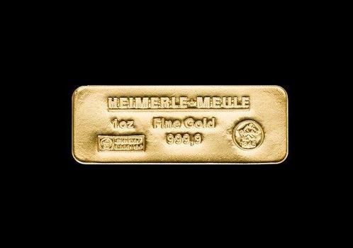 1 Troy Ounce - Goud .999 - Heimerle + Meule - Sargform, Postzegels en Munten, Edelmetalen en Baren
