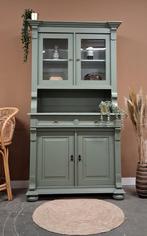 Vintage buffetkast zachtgroen Lauren, 100 tot 150 cm, Vintage, Nieuw, 25 tot 50 cm