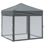 Partytent inklapbaar met zijwanden 2x2 m antracietkleurig, Verzenden, Nieuw, 2 meter of meer, Partytent