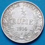 Duits Oost-Afrika. Wilhelm II. 1/2 Rupie 1914 J, Postzegels en Munten