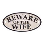 EEN GIETIJZEREN BORD PAS OP VOOR DE VROUW (Interieur), Antiek en Kunst, Kunst | Beelden en Houtsnijwerken, Verzenden